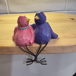 Love Birds Russ Berrie Tweet vintage Shelf Sitter Hook EUC Clean